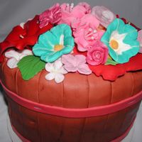 Flower Basket Various gumpaste, royal icing flowers in a 'basket' friends birthday.