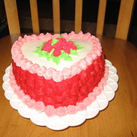 Heart All buttercream with royal icing roses