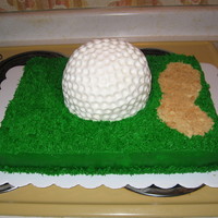 Golf Fun this is done in buttercream and the sand trap is crushed cookie