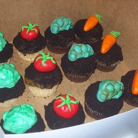 Farmer Brown Vegetable Cupcakes For that special person with a green thumb.