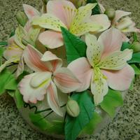 Orchid And Alstroemeria Topper My first orchid and alstroemeria flowers. TFL Jen