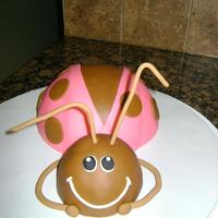 Ladybug I used the round ball pan and a small doll cake pan and carved. Covered in fondant. TFL JenI forgot to add that this is a Lindy Smith...