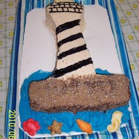 Lighthouse Cake Vanilla cake with buttercream