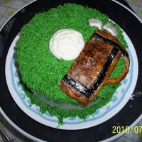 Birthday Buttercream, Golfbag, Clubs, and ball are made of Marshmallow fondant