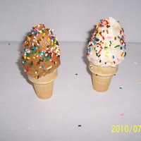 Ice Cream Cone Cupcake Cupcake, mini cupcake, butercream, & m& m's in bottom for weight