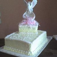 Babtism For My Neice French vanilla w/rasberry filling and SMBC. Edible silver balls on each crossing of the diamond pattern which I hope to get better at in...