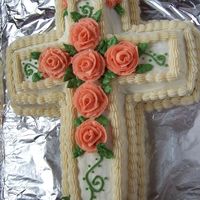 Cross For Communion Vanilla cake with buttercream icing.