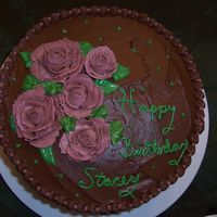 Birthday Cake For Stacey Vanilla cake with chocolate butter cream icing.