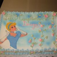 Cinderella Cake whipped cream and fondat