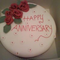 Anniversary Cake Fondant icing with lemon butter cream filling,...This is a practice cake as new to this soonly making for friends and family at the mo...