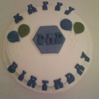 Birthday Cake FONDANT ICING WITH ROYAL ICING LETTERS...ONE OF MY FIRST CAKES!!!