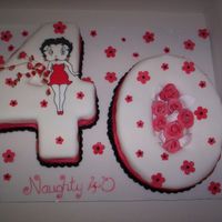 Betty Boop 40Th For My Sister FIRST TIME I HAVE FONDANT ICED NUMBERS BEFORE - FOUND IT VERY HARD AND ITIS ABIT LUMPY!!!! BETTY BOOP RUN OUT!...MY SISTER WAS VERY HAPPY...