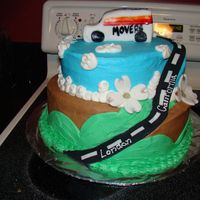 Moving Away This is a cake I made for friends who were moving. WASC cake with BC. Road is fondant, as is covering on truck. I didn't leave myself...