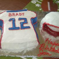 New England Patriots Jersey/helmet This a jersey of Tom Brady from the Patriots and a helmet. It was for my son's 7th birthday. I had some trouble with the helmet, but...