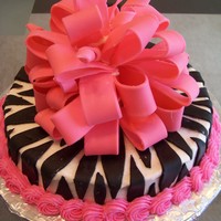 Pink Zebra Smash Cake Made to match Birthday Cake