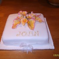 Goodbye Joan Gumpaste calalillies (tonednastyle) on plain fondant