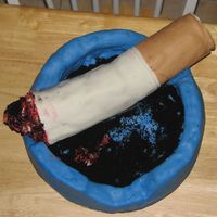 Cigarette This was for my brother's birthday, and it was the worst cake to make! I hated this cake....but I think it turned out ok.