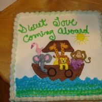 Noahs Ark Baby Shower Cake everything was done in butter cream