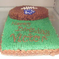 Cowboys Cake This is a chocolate cake iced in vanilla and chocolate buttercream icing. I made it for my uncle who is a big Cowboys fan. It was a lot of...