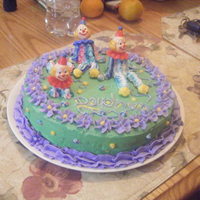 Clown Cake This is a chocolate cake decorated in buttercream frosting.