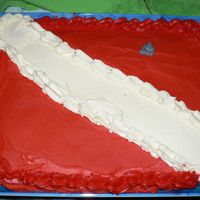 Dive Flag Cupcake Cake Dive Flag Cupcake Cake made for friends. My daughter insisted on placing a shark fin on the cake. It was my first attempt and I can't...
