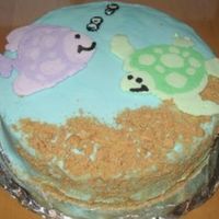 Ocean Themed Fbct Cake This is my 1st time doing a FBCT. It was fun to make, but I need a lot more practice!