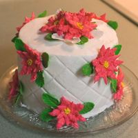 Mothers Birthday/christmas I ran out of time working on this cake, I baked the cake the on Sunday, It just didn't seem right, well I found out I only used one...