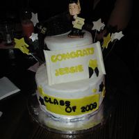 High School Graduation Cake This was for my brothers highschool graduation. The top layer was carrot cake with cream cheese filling the bottom was german chocolate...