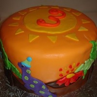 Dinosaur Cake This was my first "paid" cake! The client left everything up to me. It was a chocolate cake with SMMC and MMF. Had lots of fun...