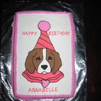 Party Puppy I got the picture from a coloring book. All butter crean frosting.