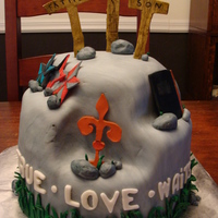 True Love Waits Cake done for a young woman to give to her boyfriend. She wanted all of the specific special elements incorporated into the cake. The...