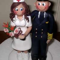 Pilot & Nurse Wedding Cake Topper I miss posting photos of my work because I now make my figurines from Fimo & not gum paste (which I used for 20 years until I...
