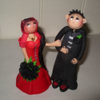 Gothic Bride & Groom I just loved making this couple. They are the sweetest couple. In real life this couple carry a vial of each others blood around their...