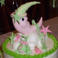 Moon Topper Gumpaste topper for buttercream baby shower cake