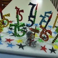 75Th Birthday gumpastse numbers with gumpaste candles