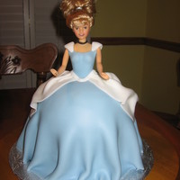 Cinderella Cake Skirt is fondant covered cake and fondant covered bodice