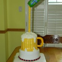 Cheers!! Beer can pouring into a cake mug!!