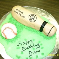 Baseball Bat And Ball Made with fondant