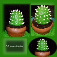 Yummy_Cactus.jpg All fondant cactus. I wish I would have done the cactus part in BC, then add in the spikes. Oh, well...maybe next time
