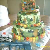Camo And Paintball Cake 