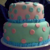 My First Cake This is my first cake ever. I am proud of it, I think I did good for the first try. It is good for my first time. Vanilla cake with Ganache...