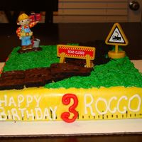Bob The Builder Cake Bob the builder cake for my nephew. All fondant. Tools were candles though. Inspired by lots of the examples on cake central.