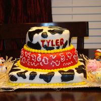 Barnyard Birthday My second attempt for my nephews birthday. Only the second time I have done the 3 tiered - and first time barnyard theme. All fondant...