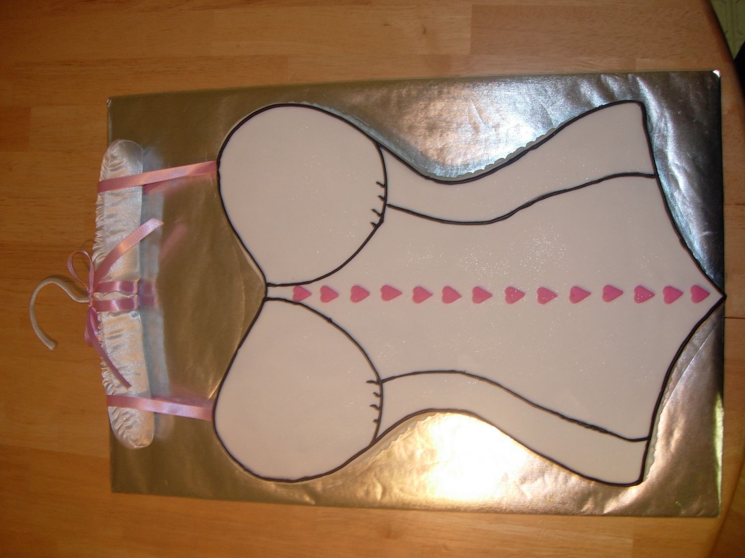 Lingerie Party Strawberry cake w/satin ice fondant.