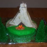 Tee Pee Cake This is the first cake I've ever made for someone outside of family. I didn't technically get paid for it, but I did get a deal...
