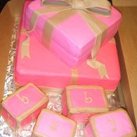 Baby Blocks Cust was not happy with this cake! Didn't like the pinks!