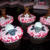 Christening Cupcakes With GP Sheep and Bear toppers