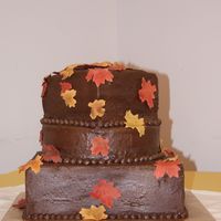 Fallen For You I made this for my mom and dad's anniversary. The leaves are fondant with chalking.