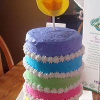 First Birthday Candle All buttercream. This was the tallest cake I ever made, so my leveling needed some improvement, but that will get better with time.