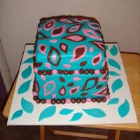 Paisley Birthday Cake Dark Chocolate cake with chocolate fudge frosting, covered in fondant, all fondant decorations. For my dear friend's 25th birthday and...